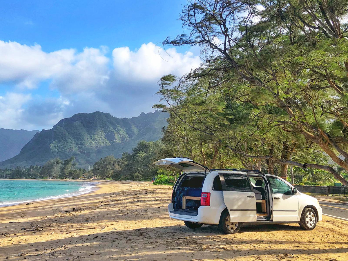 Enjoy beach camping! This RV rental (converted camper van) is perfectly set up by the ocean with stunning mountain views. — photo 2