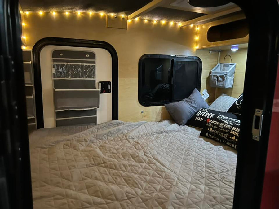 ready for travel.|Front section of an RV rental trailer