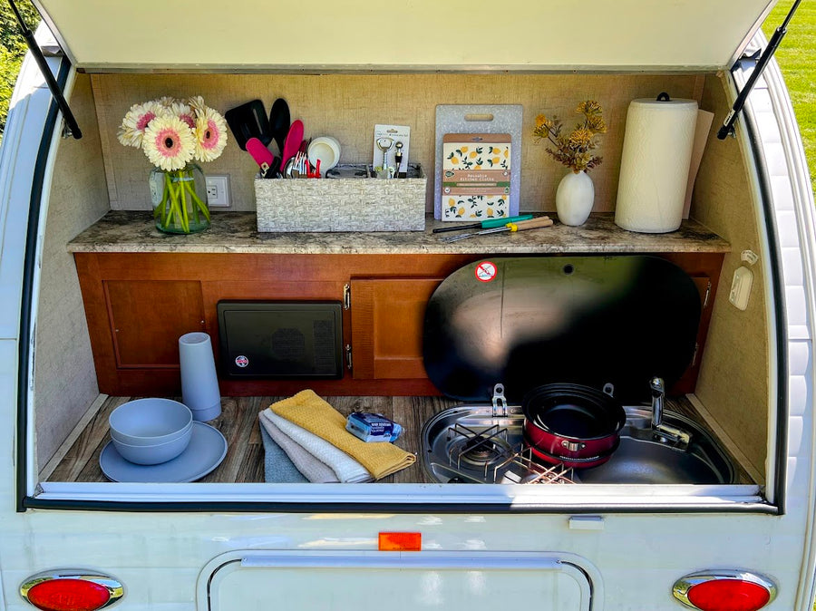 ample storage cabinets