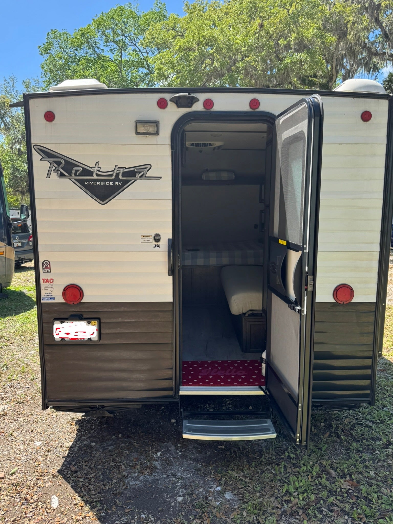 ideal for your next rv rental and camping adventure.|Retro travel trailer RV rental