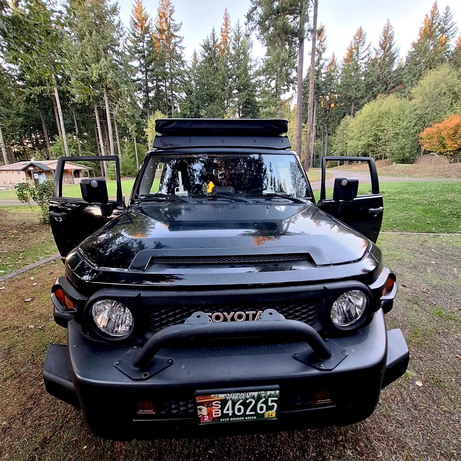 equipped with a rooftop tent