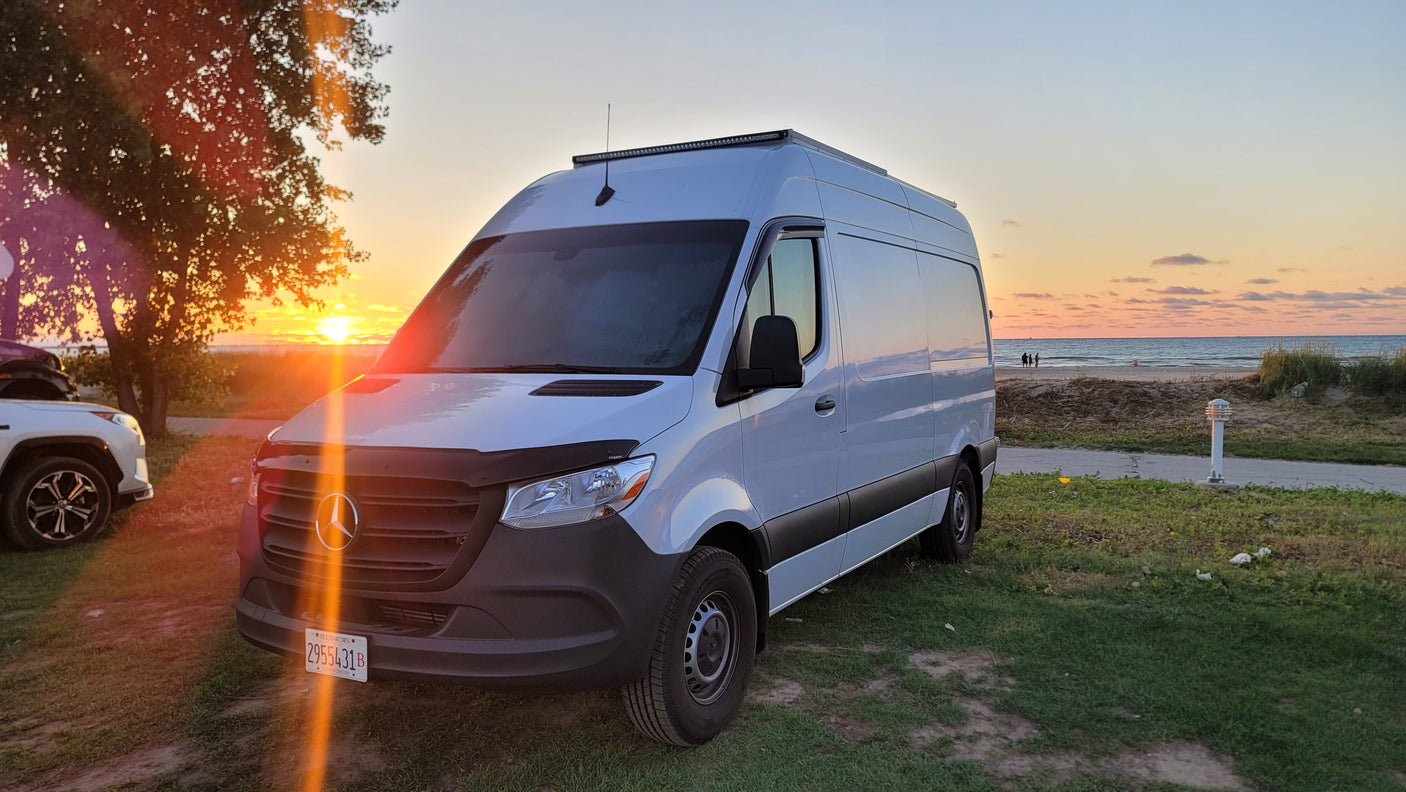 White Mercedes Sprinter van