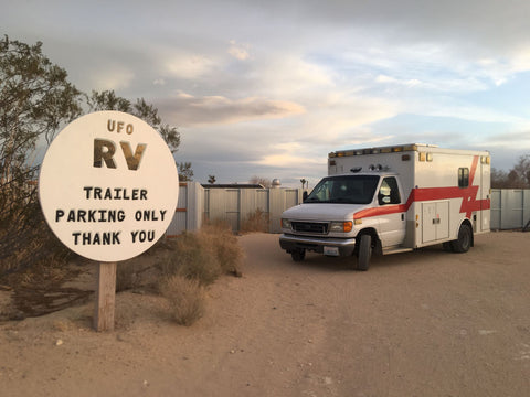 Huey the Retired Ambulance overland rental