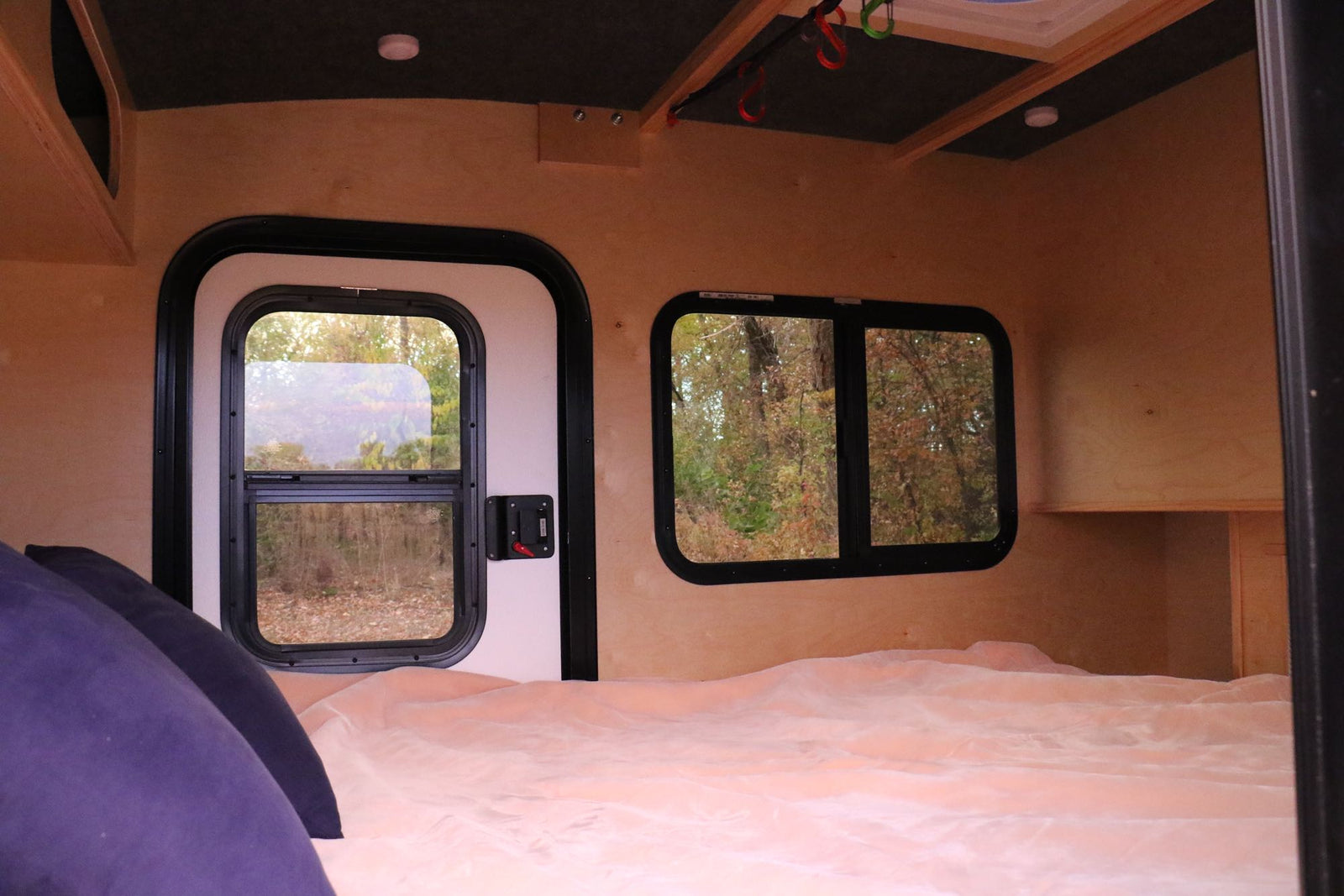showing a cozy bed inside