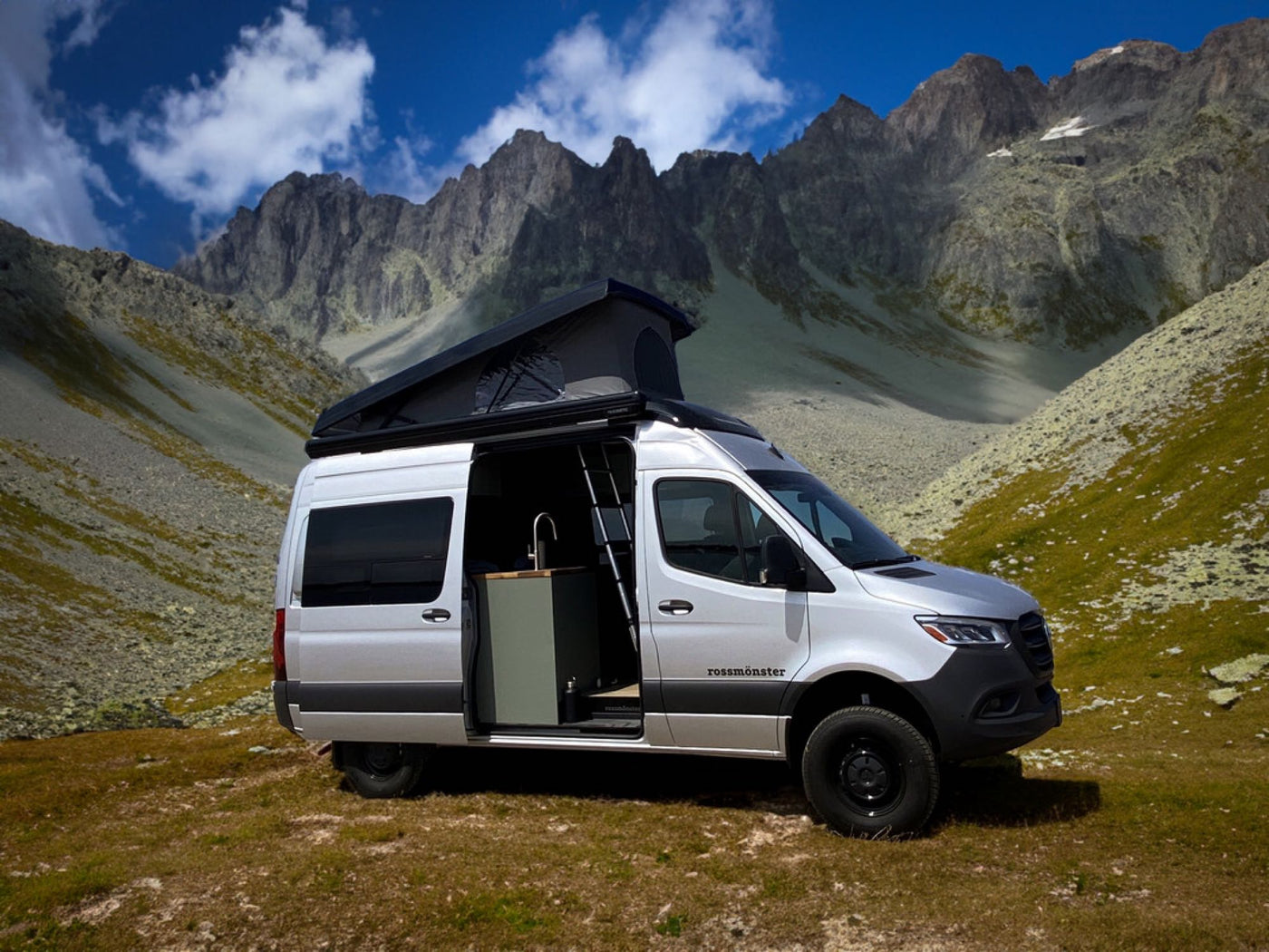 starry night sky.|Adventure-ready Mercedes Sprinter camper van for RV rental — photo 2