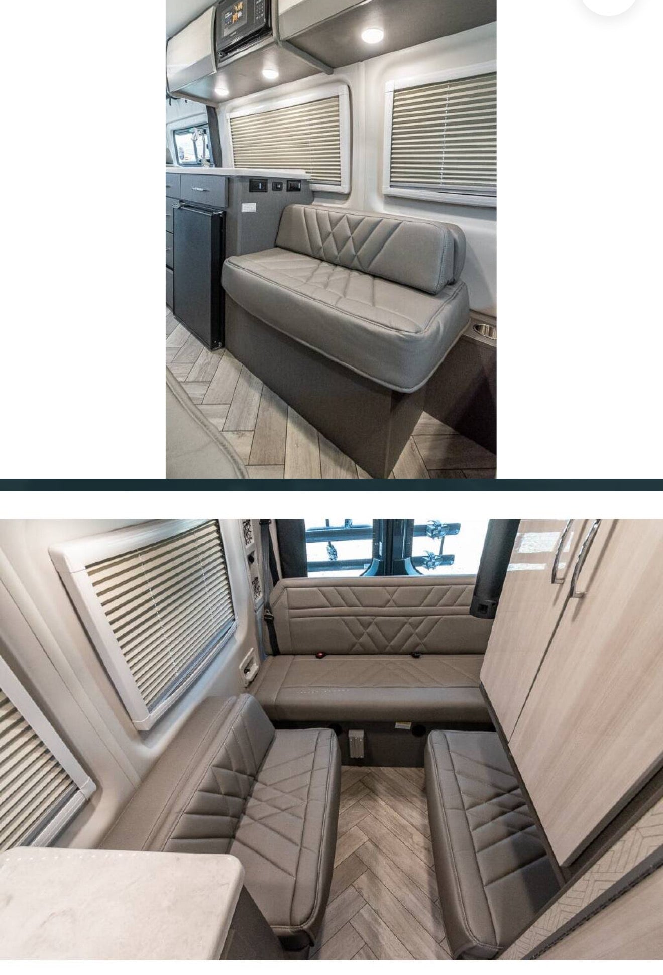 ideal for adventure and road trips.|Versatile RV rental interior featuring convertible dinette seating — photo 2