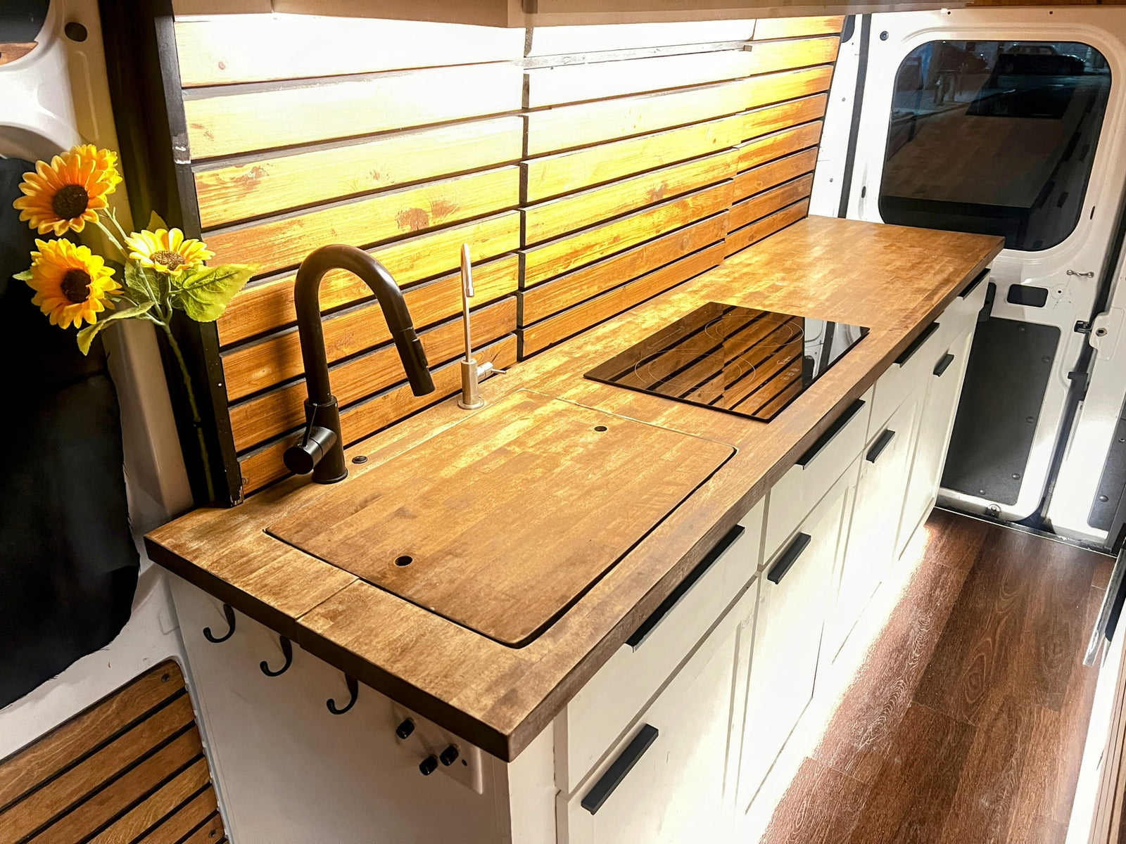 wooden kitchen counter