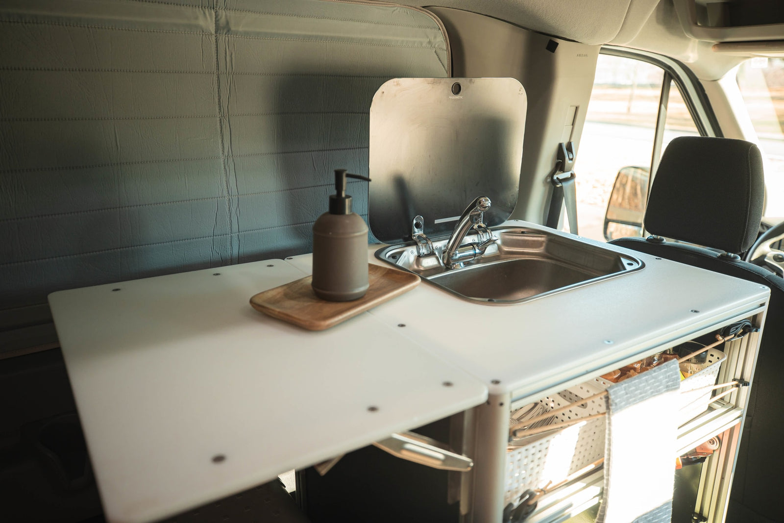 perfect for van life adventures.|Cozy & fully-equipped rv rental interior with bed