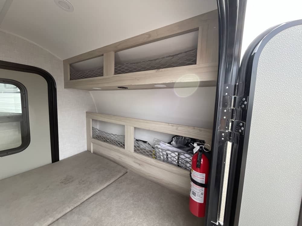 ideal for an RV rental adventure.|Overcast day at an RV rental lot