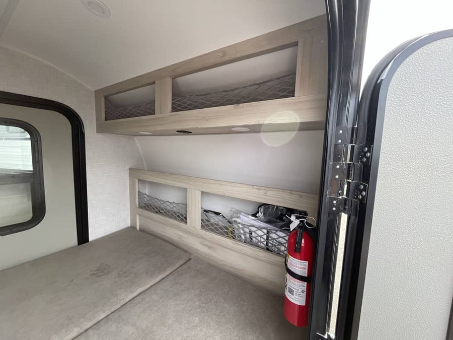 ideal for an RV rental adventure.|Overcast day at an RV rental lot