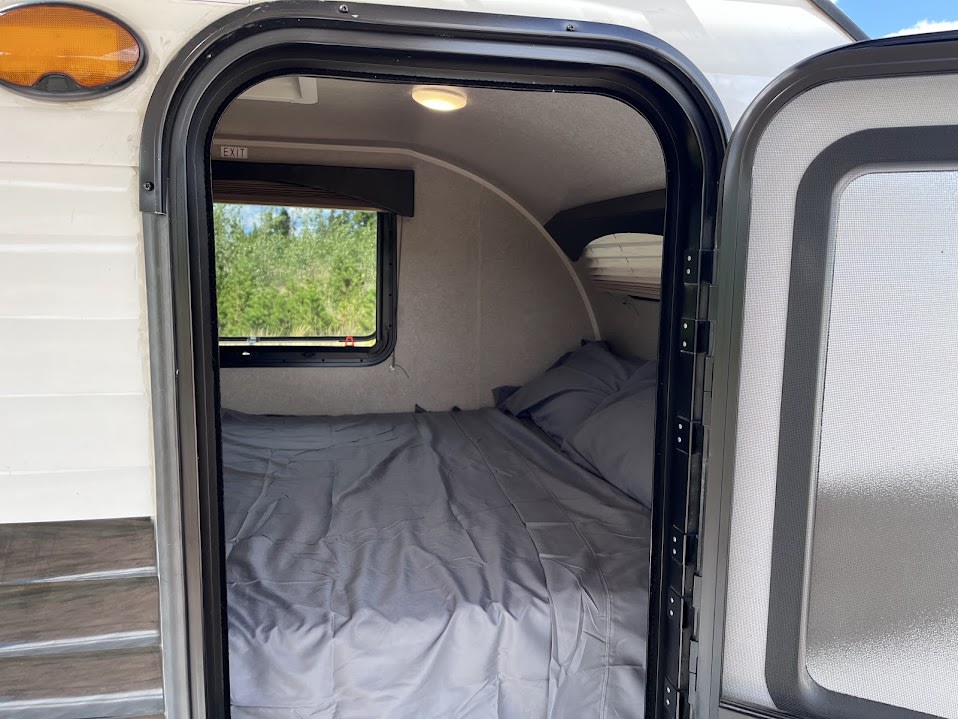 & fire pit.|RV rental kitchen: sink