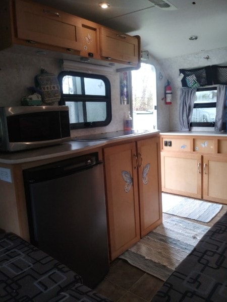 cozy interior with a well-equipped kitchen