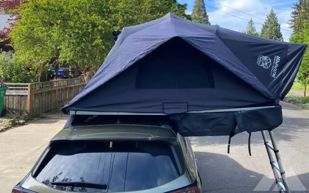 Rooftop tent with crossbars on top - iKamper X-Cov — used rooftop tents for sale (photo 3) — photo 3