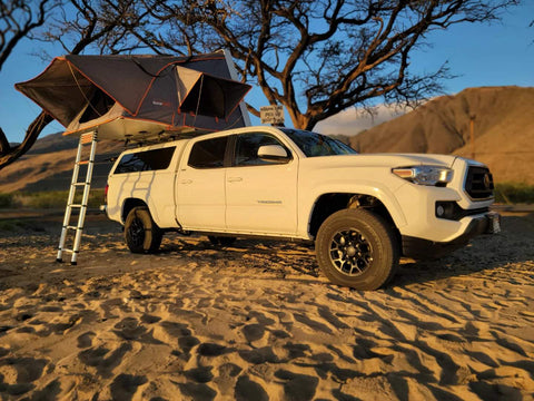 Tacoma with Camper Shell by Easy Camping Maui overland rental