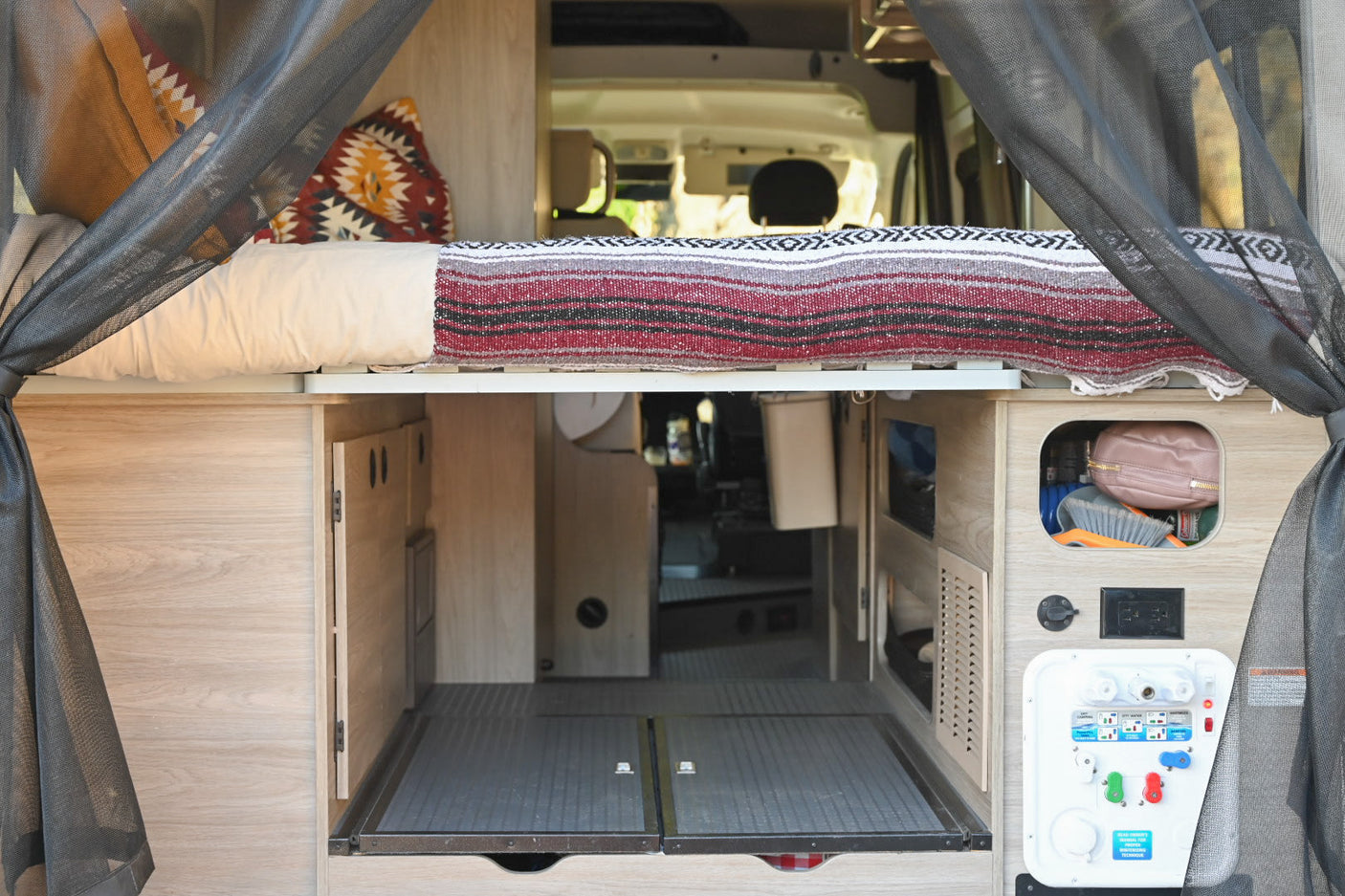 dining table & scenic mountain view. Ideal for van life adventures.|Step inside this RV rental