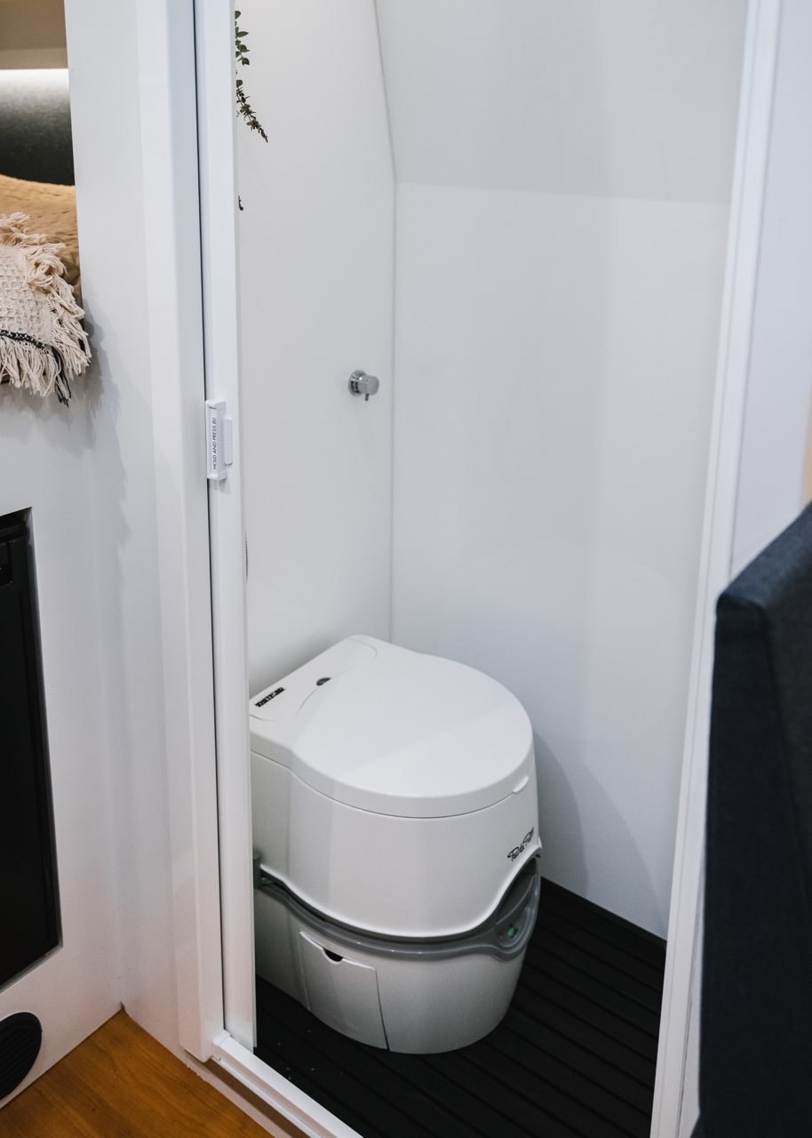 sleek wood cabinets & recessed lighting.|Discover this stylish rv rental! Features a modern kitchen with wood counters
