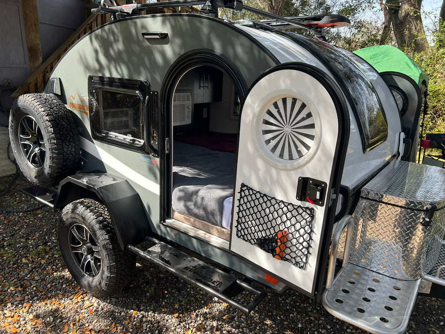 ideal for an rv rental getaway.|This compact Boondock teardrop trailer