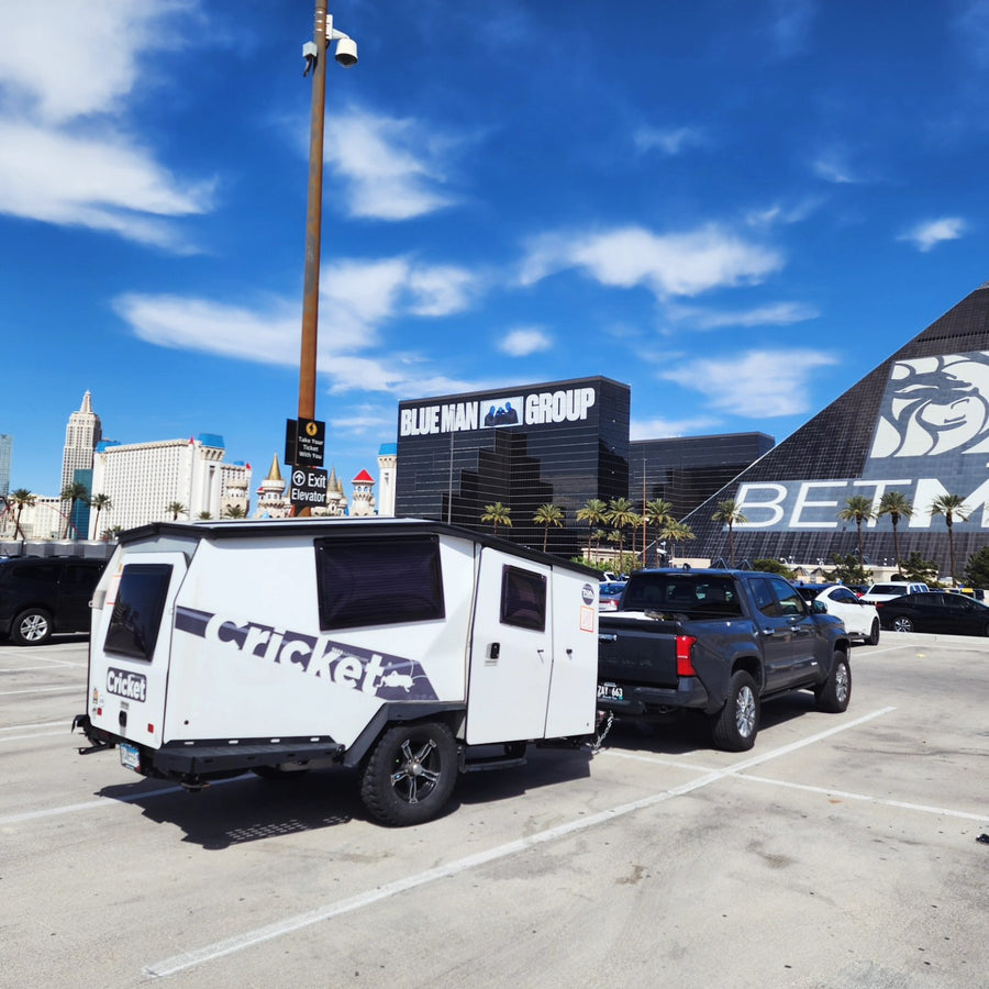 perfect for fans on an RV rental trip.|Compact Taxa Outdoors Cricket RV rental with pop-up roof