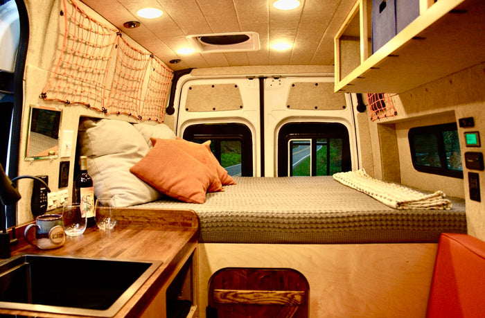 showing a custom interior with a cozy bed