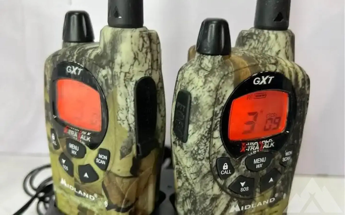 Two Midland GXT1050 Camo Two Way Radios w/Charger — used gear for sale — photo 1