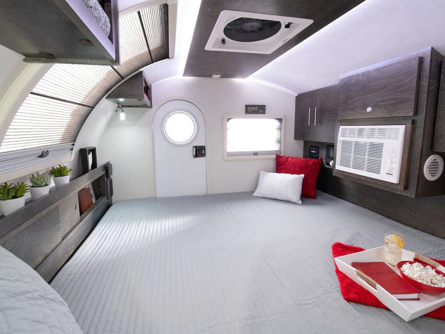 ready for an RV rental adventure.|This compact teardrop RV rental