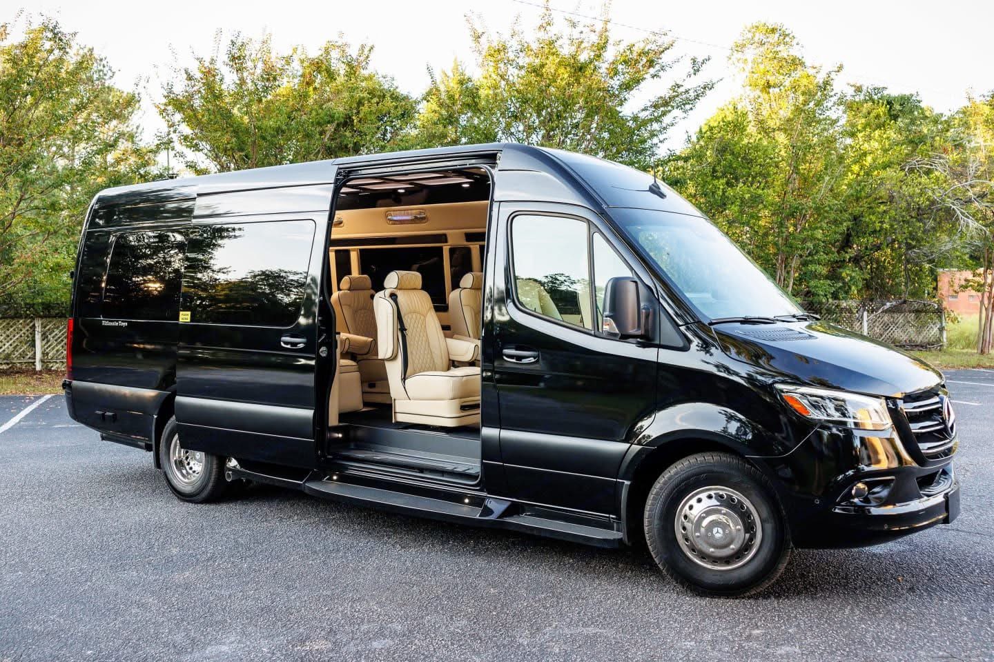 Spacious black luxury van