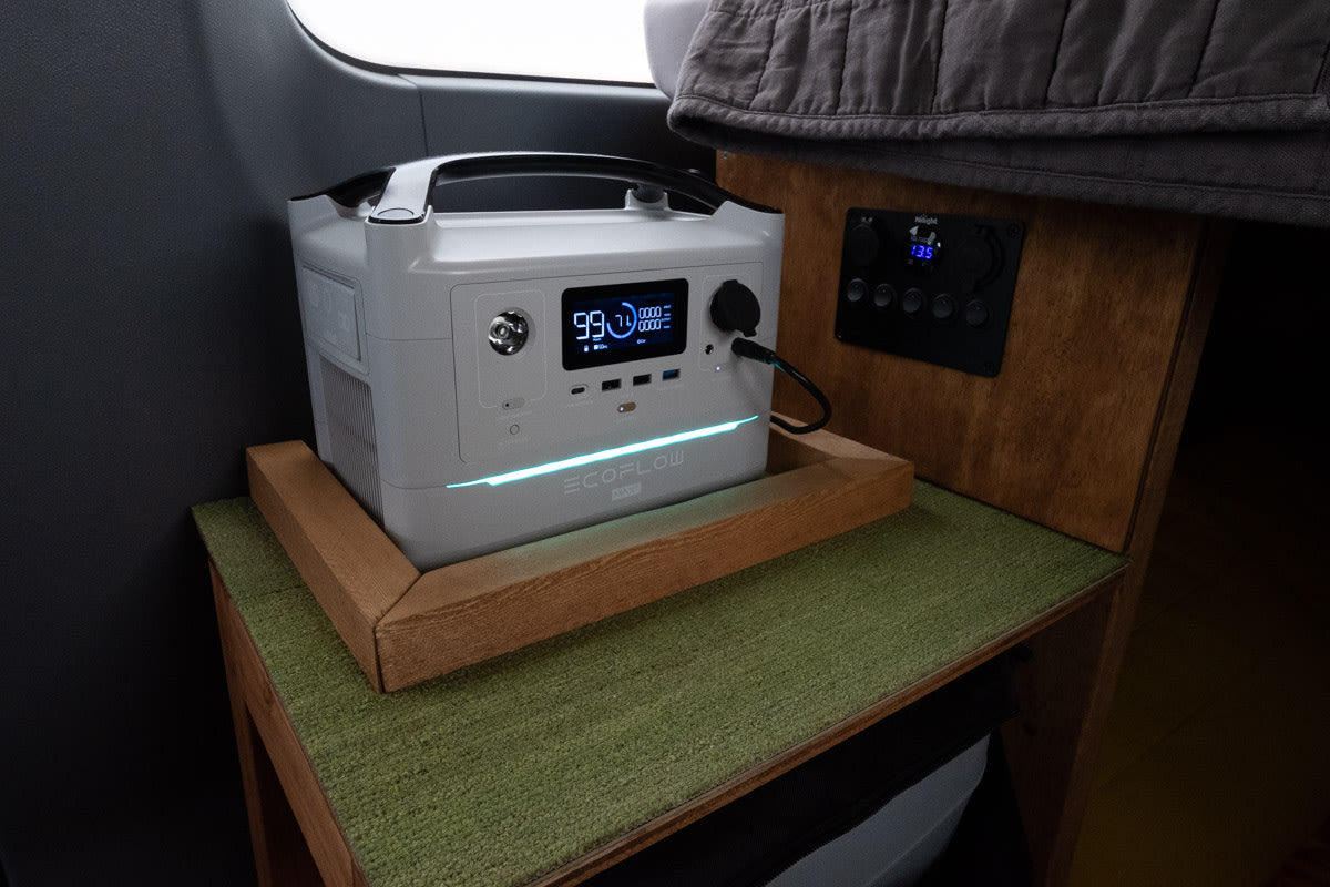 perfect for mobile adventures.|Inside an RV rental: two young travelers smile