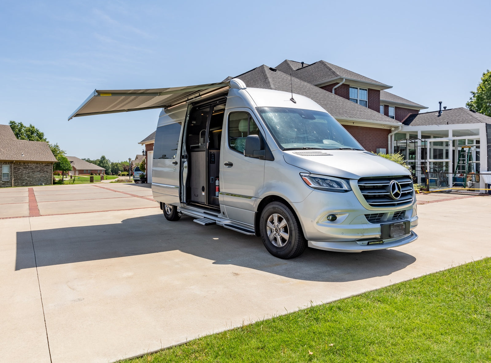 Luxury silver Mercedes-Benz Sprinter RV rental