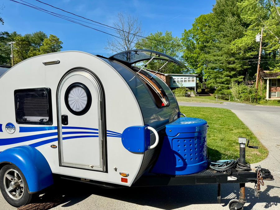 great for an rv rental. Parked outside on a sunny day