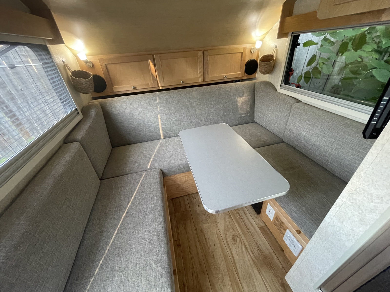 and wall-mounted lights.|Explore with this nuCamp teardrop RV rental