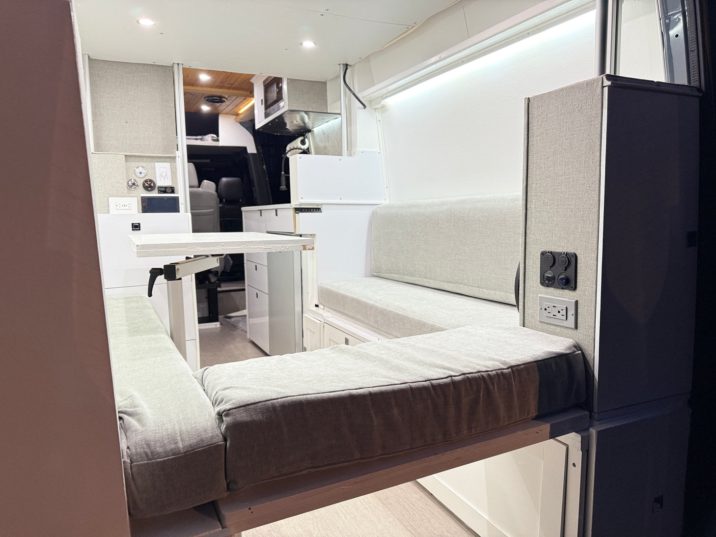 and amenities.|Experience comfort in this RV rental's spacious interior