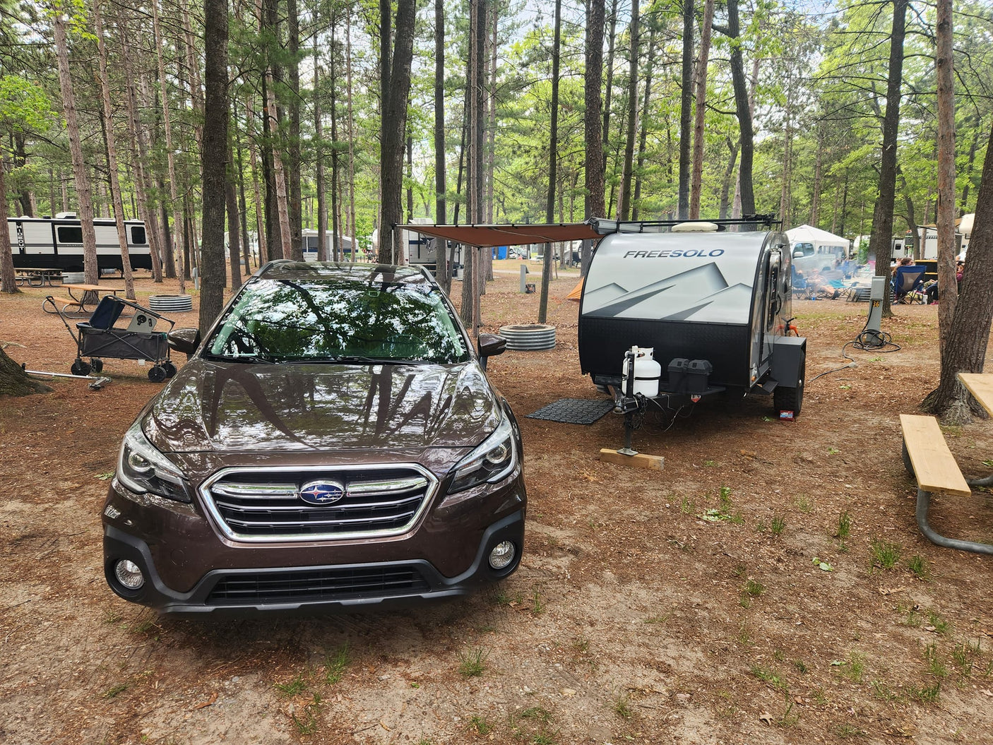 and overhead storage with lights.|Jensen RV stereo in an RV rental displays 0245. This media player features AM/FM