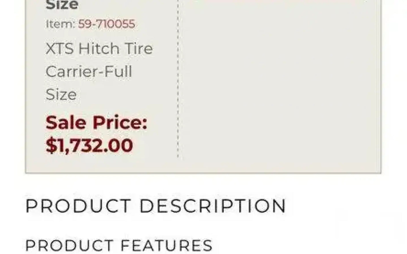Westin Universal Hitch Spare Tire Carrier — used tire carriers & swing outs for sale (photo 3)