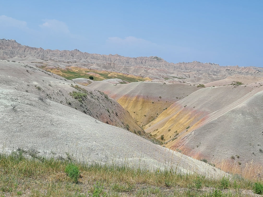 Colorful, eroded Badlands landscape, perfect for an RV rental adventure!