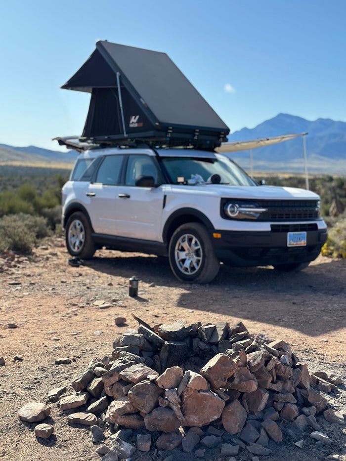ready for adventure. A rugged RV rental alternative!|A white SUV