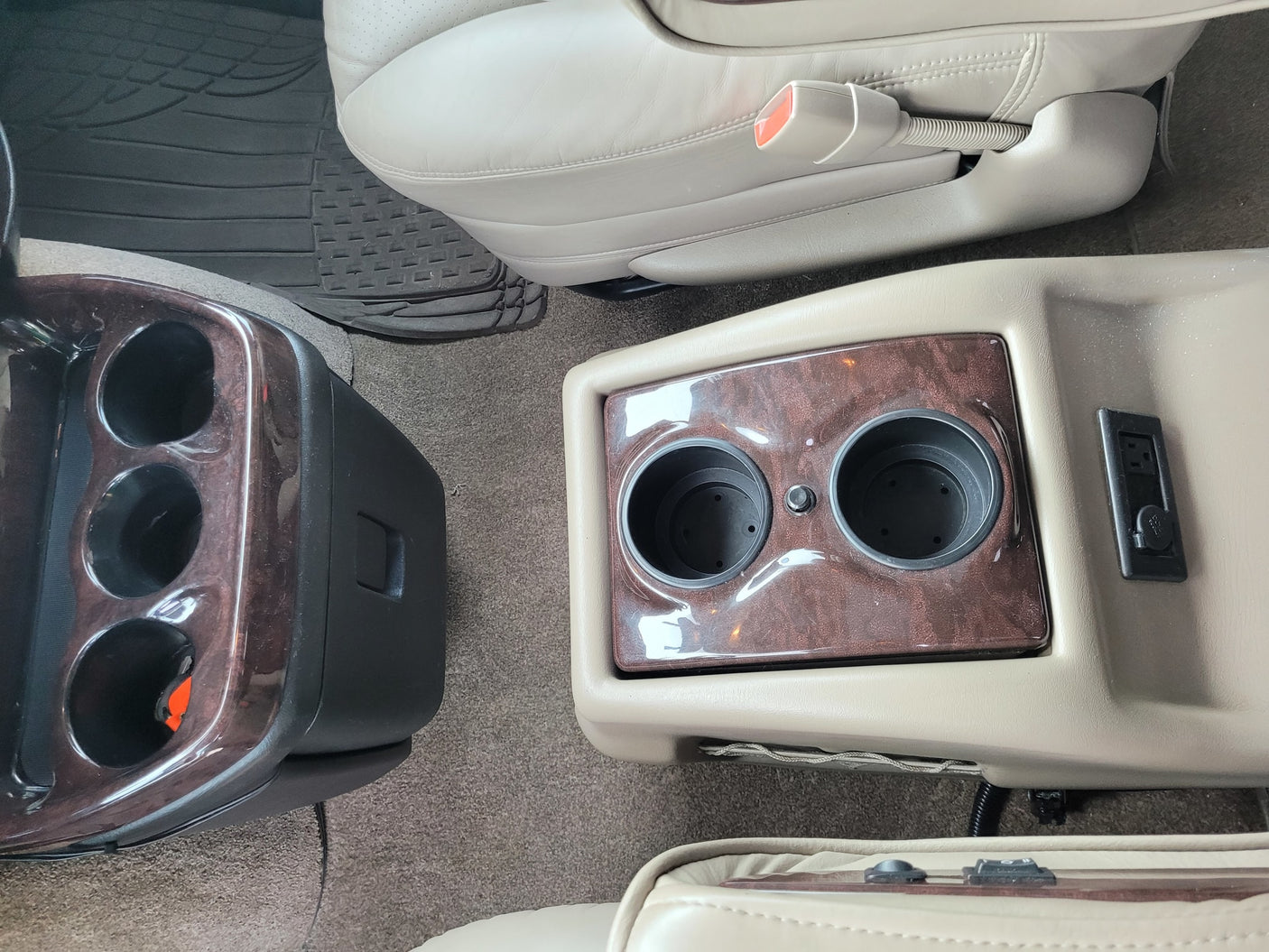 showing the beige seat