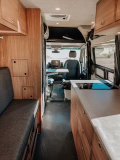 Interior of a modern RV rental camper van
