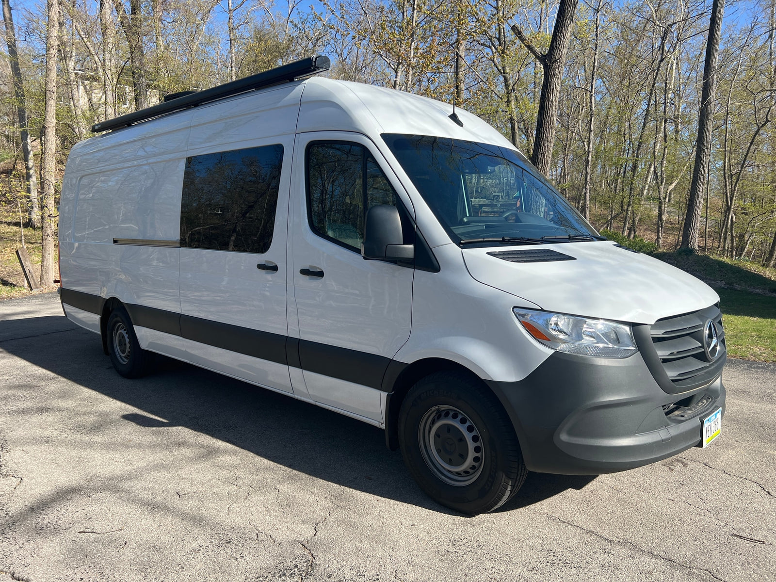 White Mercedes Sprinter camper van