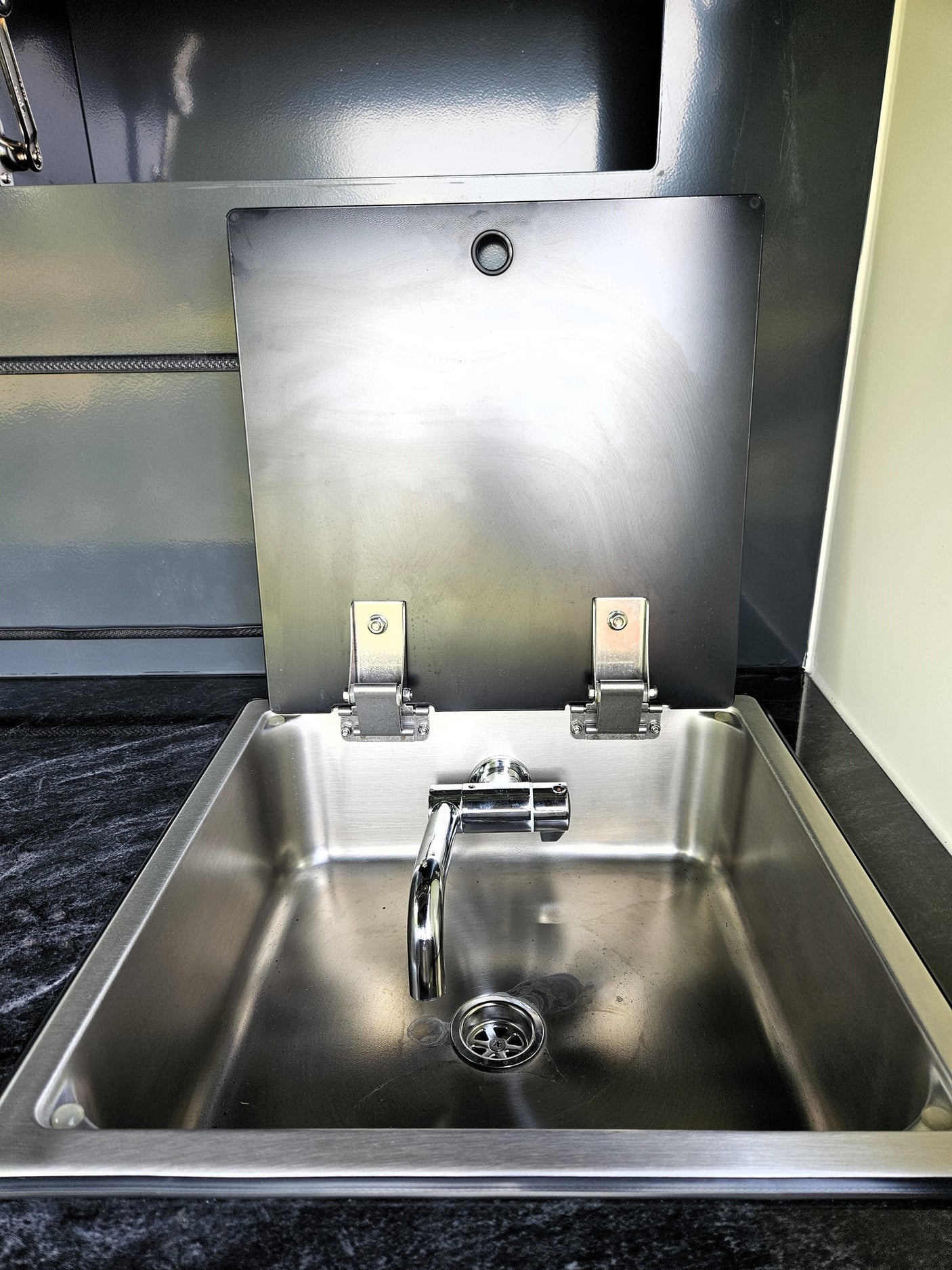 storage. Ready for camping!|Explore this RV rental's versatile outdoor kitchen with Freucamp fridge