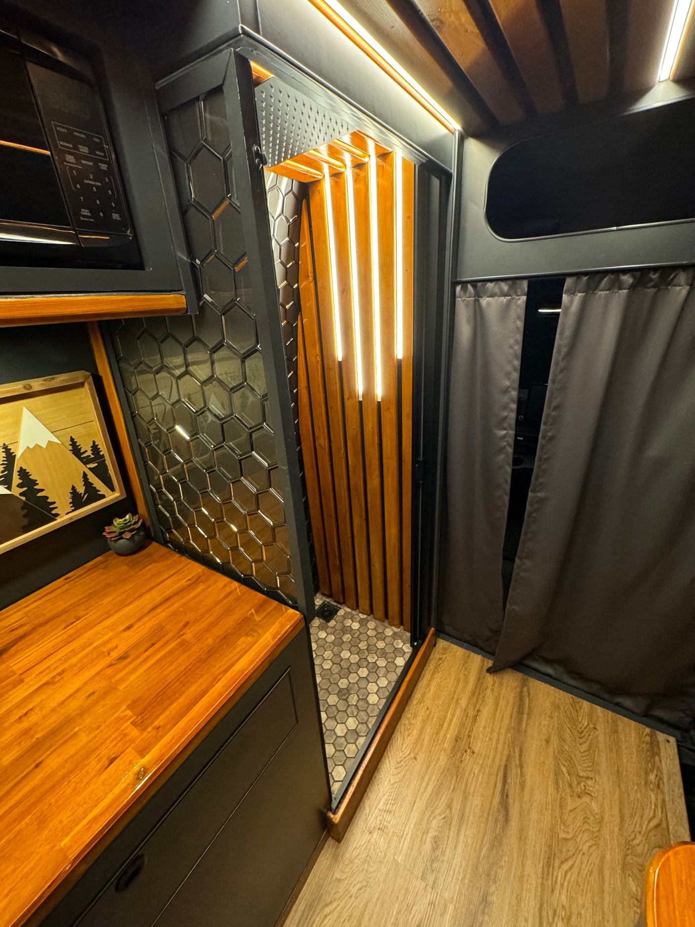 wood-slat ceiling