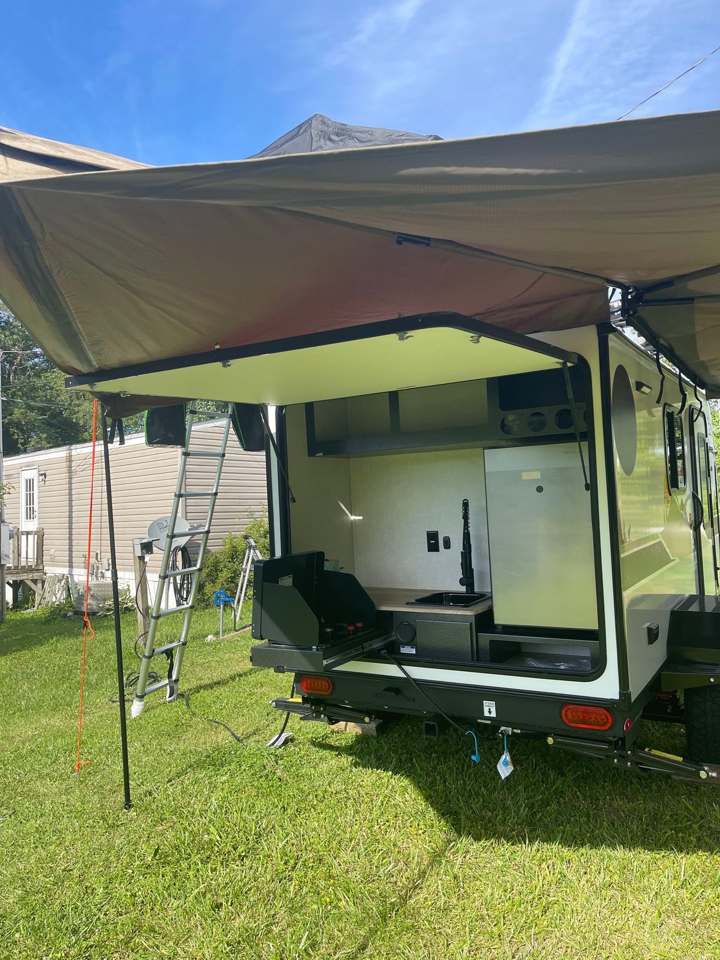 ready for your next RV rental adventure.|Inside a modern **rv rental** toy hauler: light interior