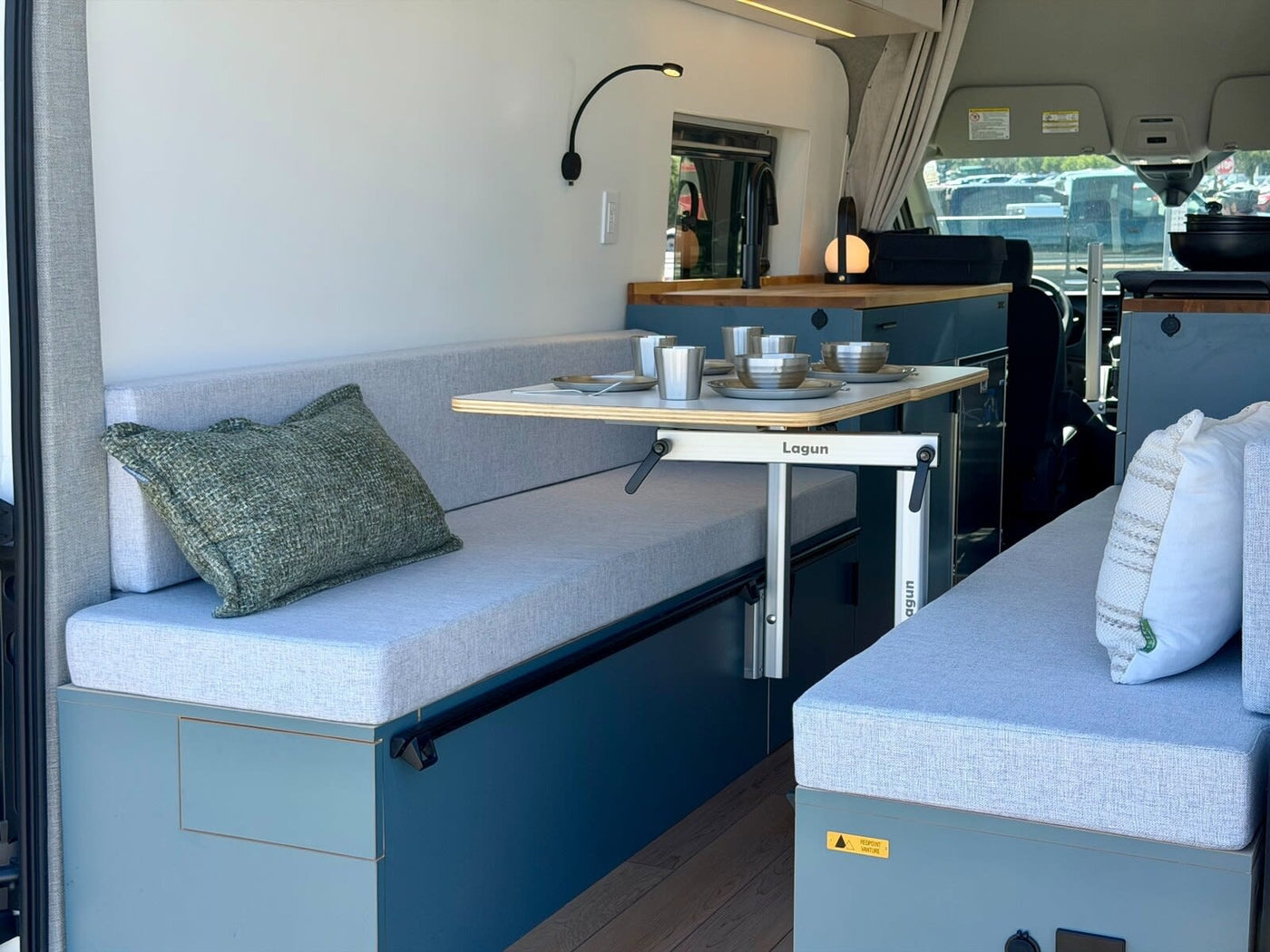 and beautiful lake view.|Compact RV rental kitchen: wooden counter — photo 15
