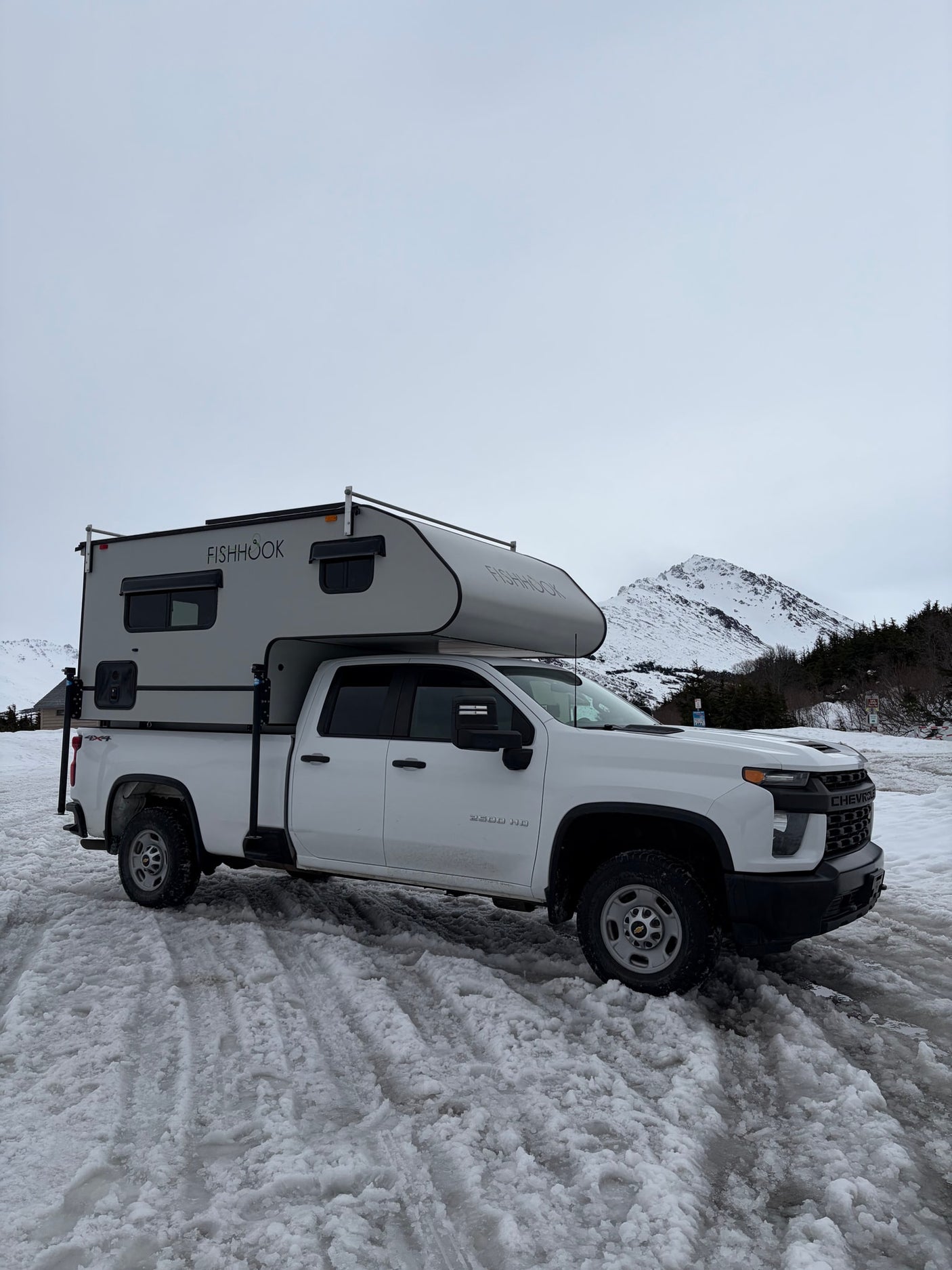 equipped with a grey FISHHOOK truck camper