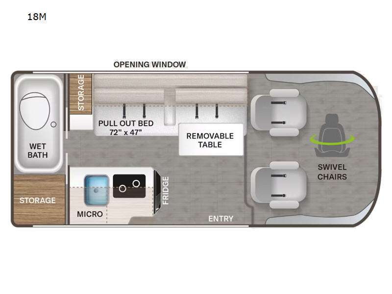 revealing a compact kitchen