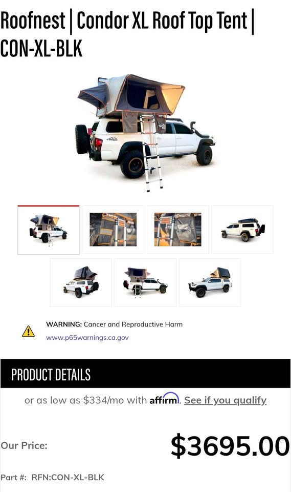 Roofnest Condor XL Rooftop Tent in Escondido, CA (photo 7)