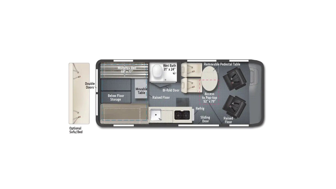 2022 Winnebago Solis 59P Sleep 4, Seats 4