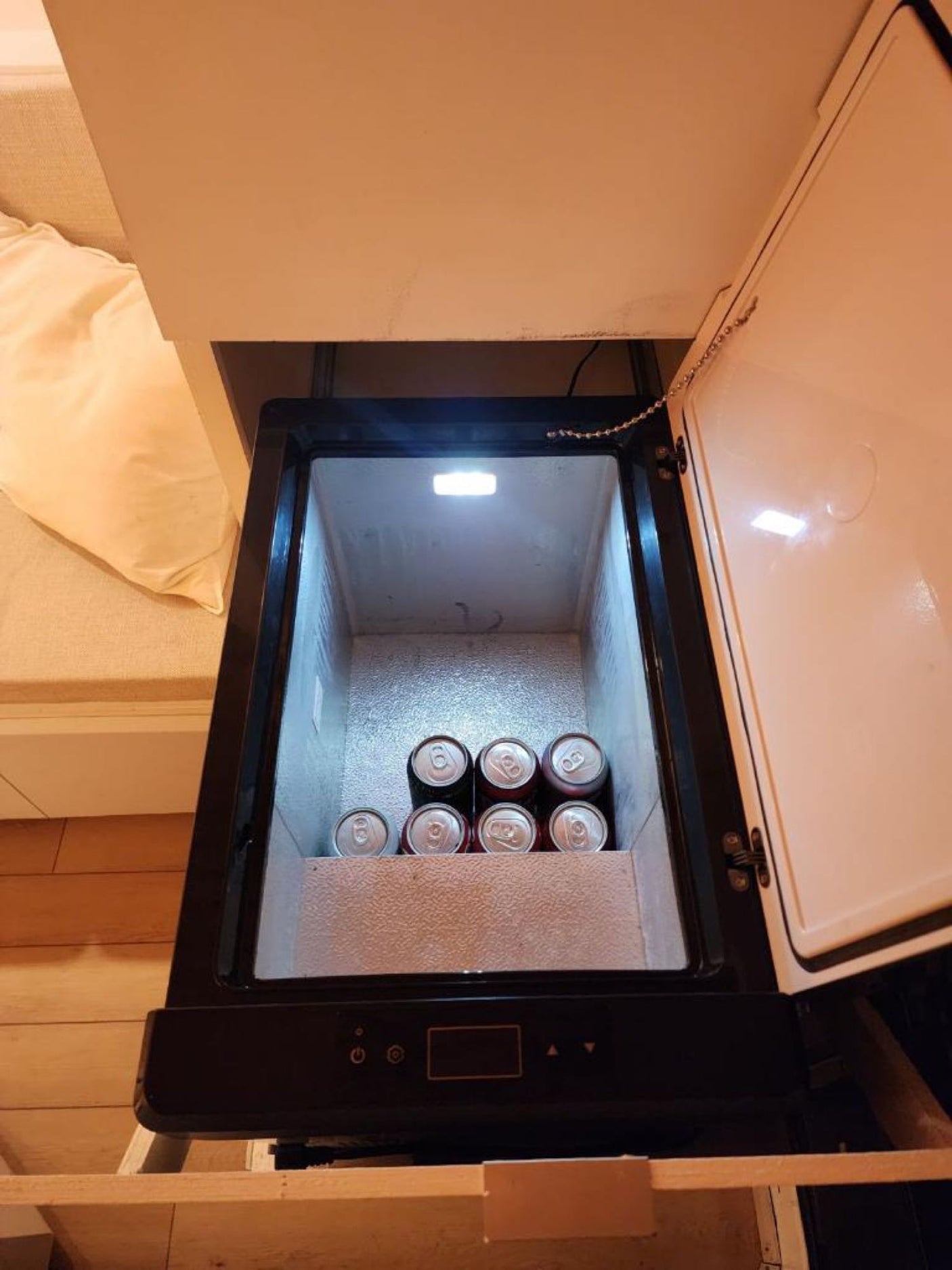 and open views. Perfect for adventure travel.|Compact and modern RV kitchen with wooden countertop