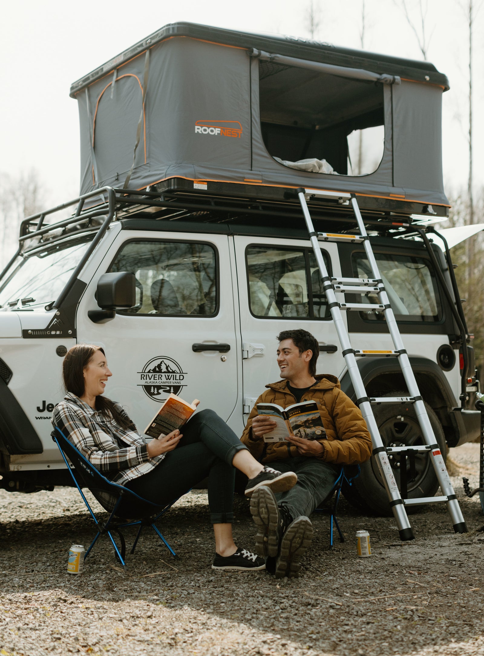 with a rooftop tent