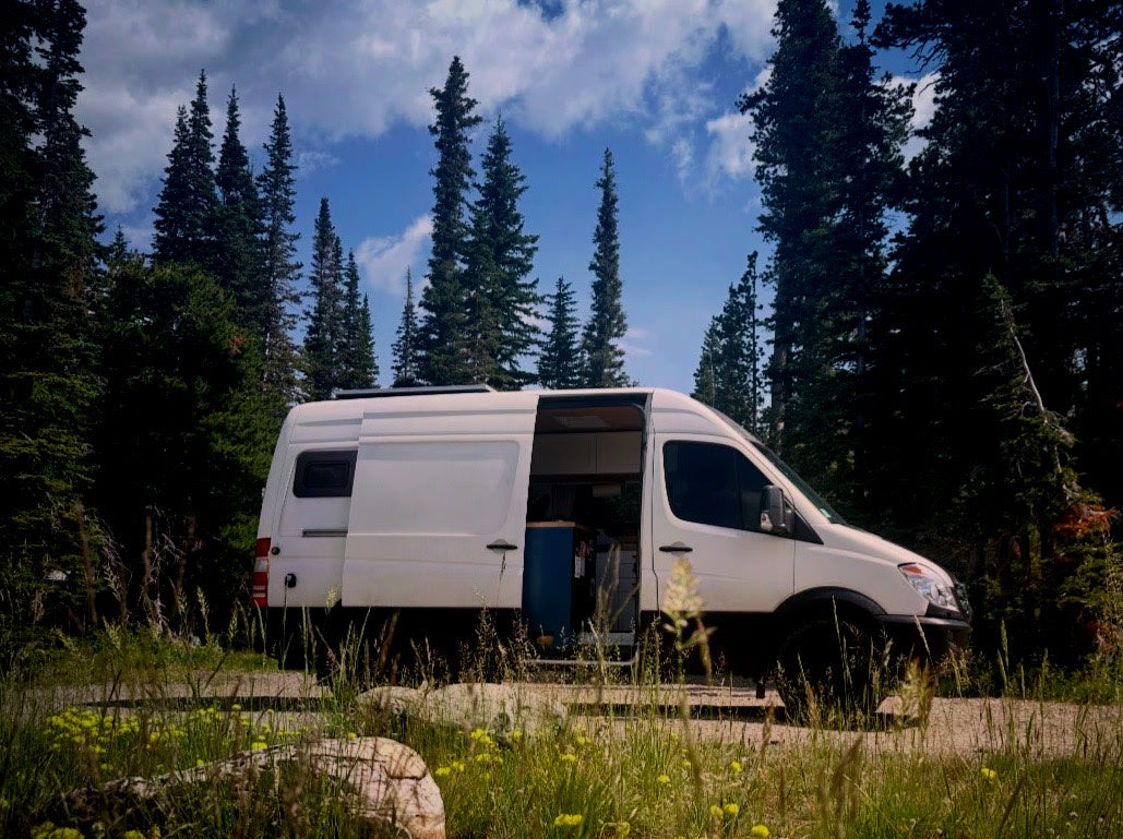 This white Sprinter camper van