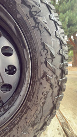 $550 OBO. Falken Wildpeak A/T Trail Tires + Steel Wheels Set of 4, 215/70R16 in Boise, ID (photo 2)